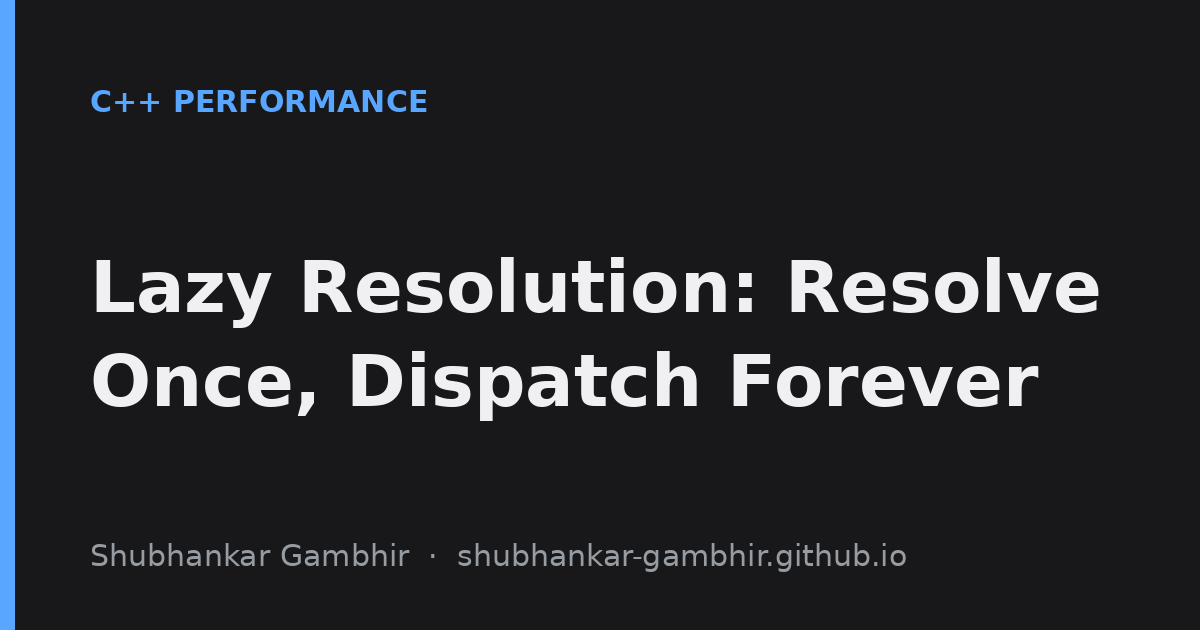 Lazy Resolution: Resolve Once, Dispatch Forever