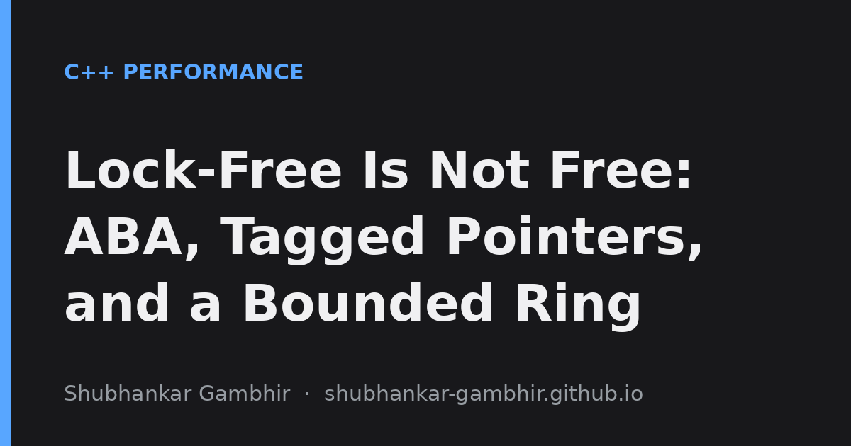 Lock-Free Is Not Free: ABA, Tagged Pointers, and a Bounded Ring